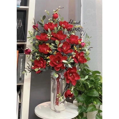 Real-Touch Red Magnolia Arrangement