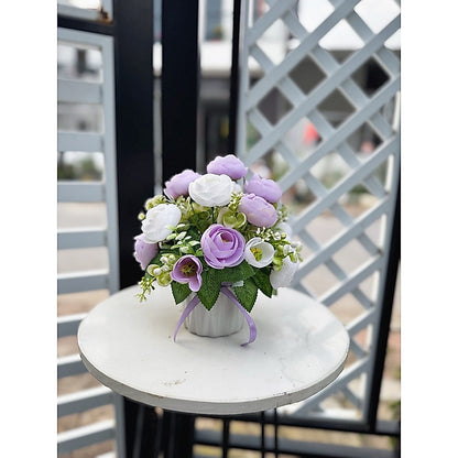 Mini Artificial Silk Flower Potted Plant