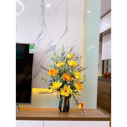 Real-Touch Yellow Magnolia Arrangement
