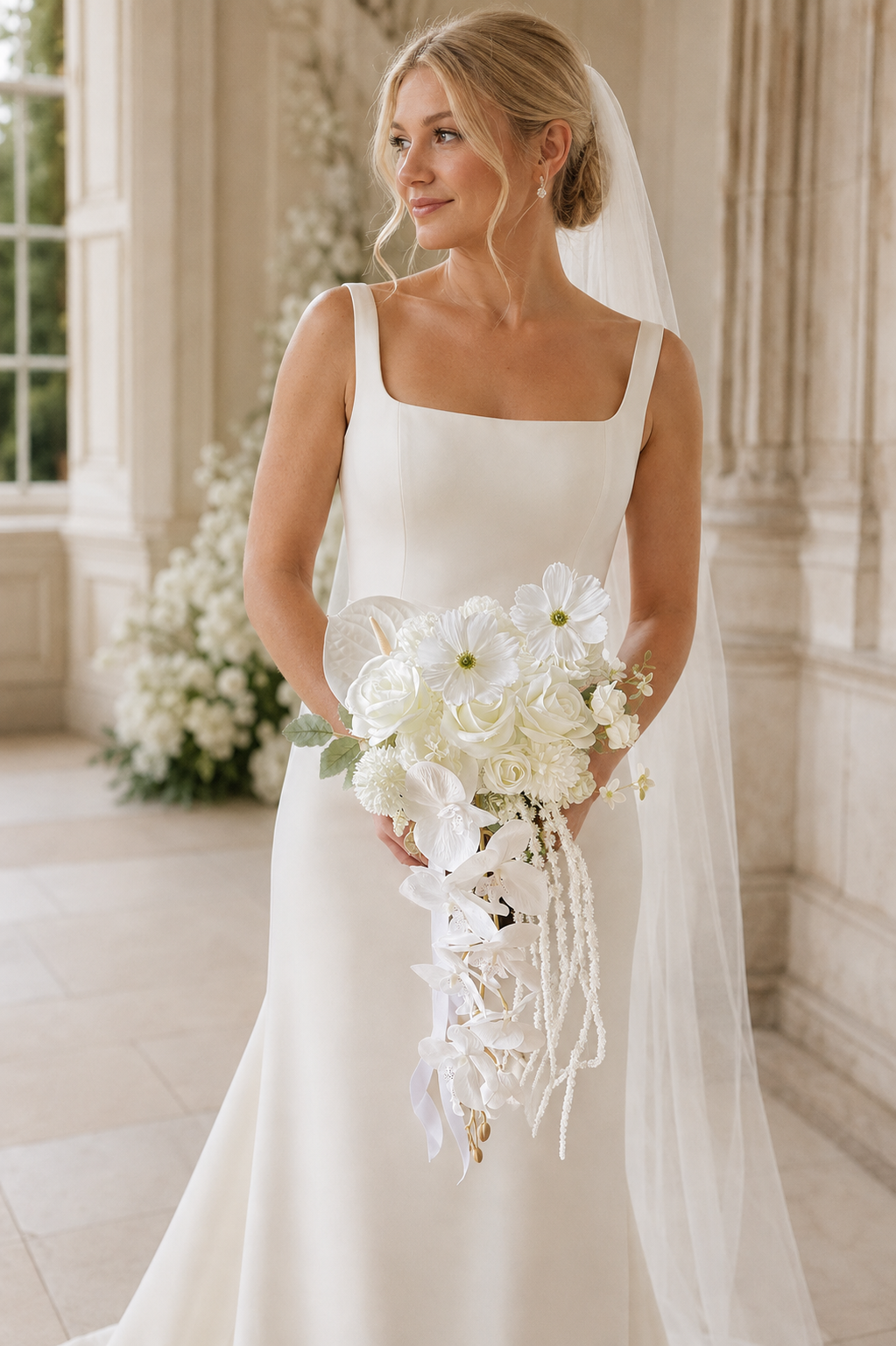 Handcrafted Multi-Floral Cascading Bridal Bouquet Collection