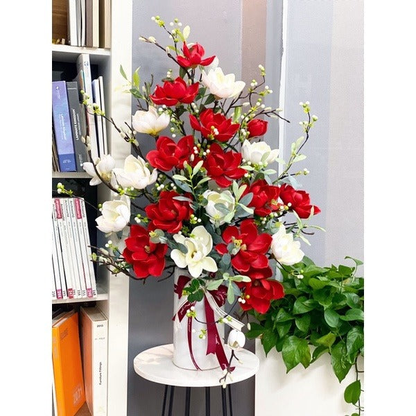 Real-Touch Red Magnolia Arrangement