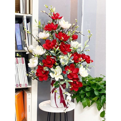 Real-Touch Red Magnolia Arrangement