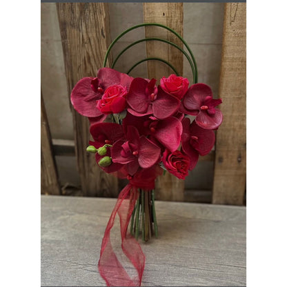 Premium Burgundy & Dark Red Bridal Bouquet Collection | Luxury Handmade Silk Rose Wedding Flowers (Multi-Style Deep Red Series)- Part 1