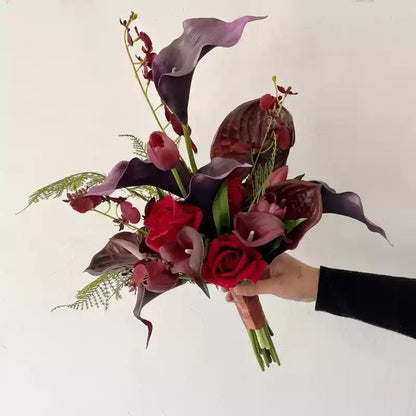 Premium Burgundy & Dark Red Bridal Bouquet Collection | Luxury Handmade Silk Rose Wedding Flowers (Multi-Style Deep Red Series)- Part 2