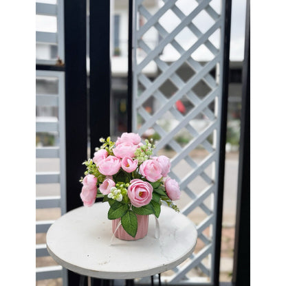 Mini Artificial Silk Flower Potted Plant