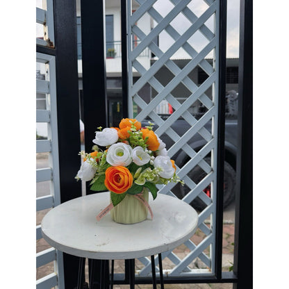 Mini Artificial Silk Flower Potted Plant