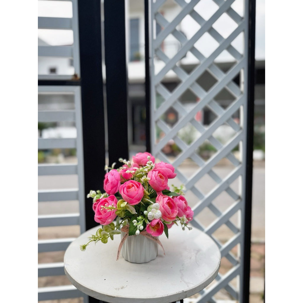 Mini Artificial Silk Flower Potted Plant