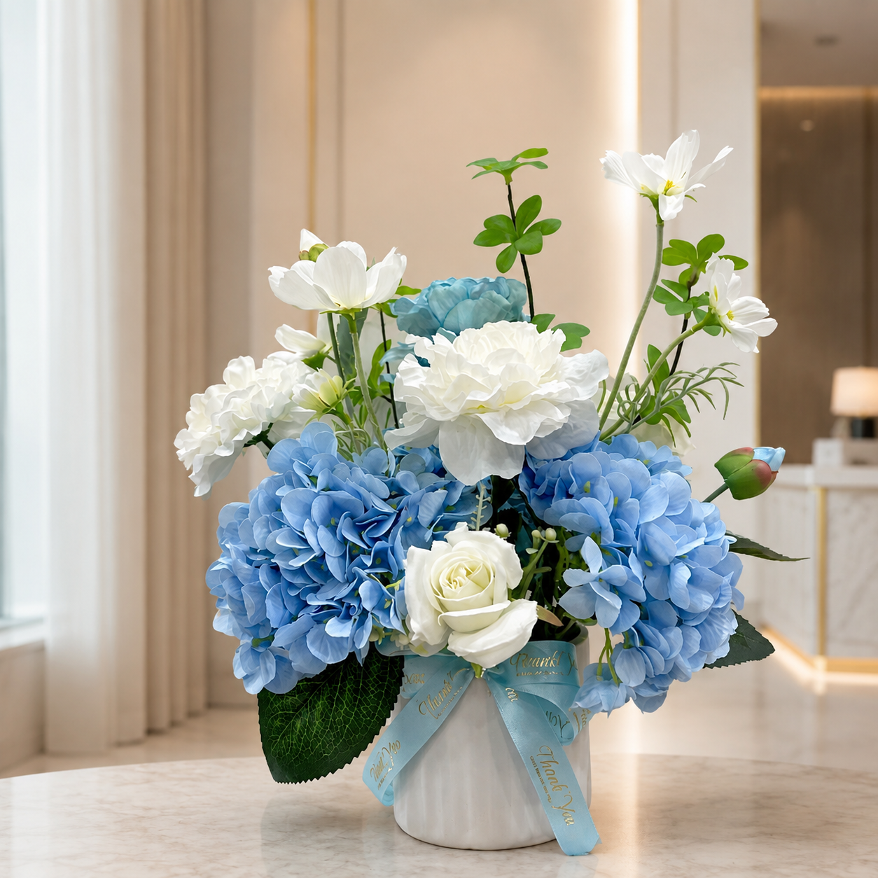 Mini Pre-Assembled Silk Floral Arrangement in Ceramic Vase |  EternalBloom