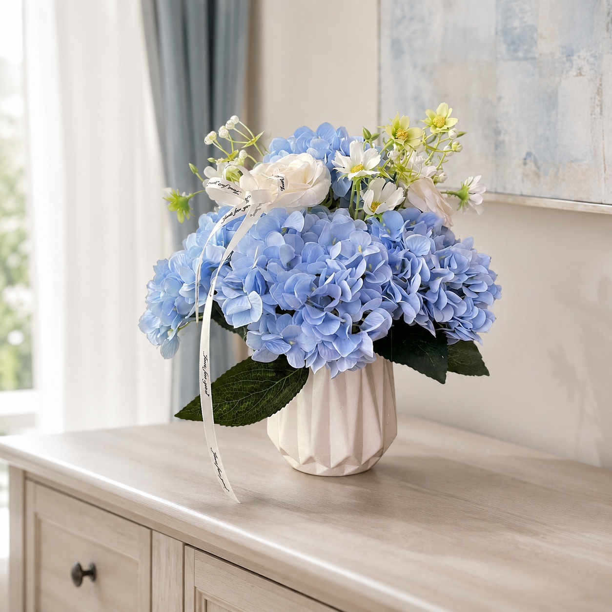 Mini Pre-Assembled Silk Floral Arrangement in Ceramic Vase |  EternalBloom