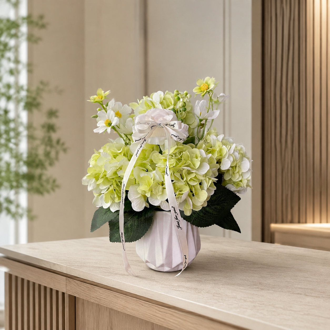 Mini Pre-Assembled Silk Floral Arrangement in Ceramic Vase |  EternalBloom