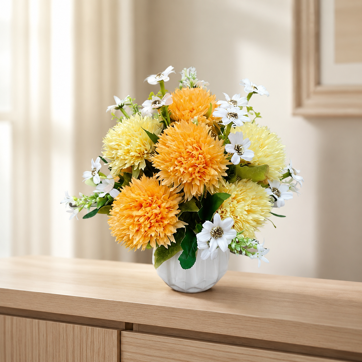 Mini Pre-Assembled Silk Floral Arrangement in Ceramic Vase |  EternalBloom