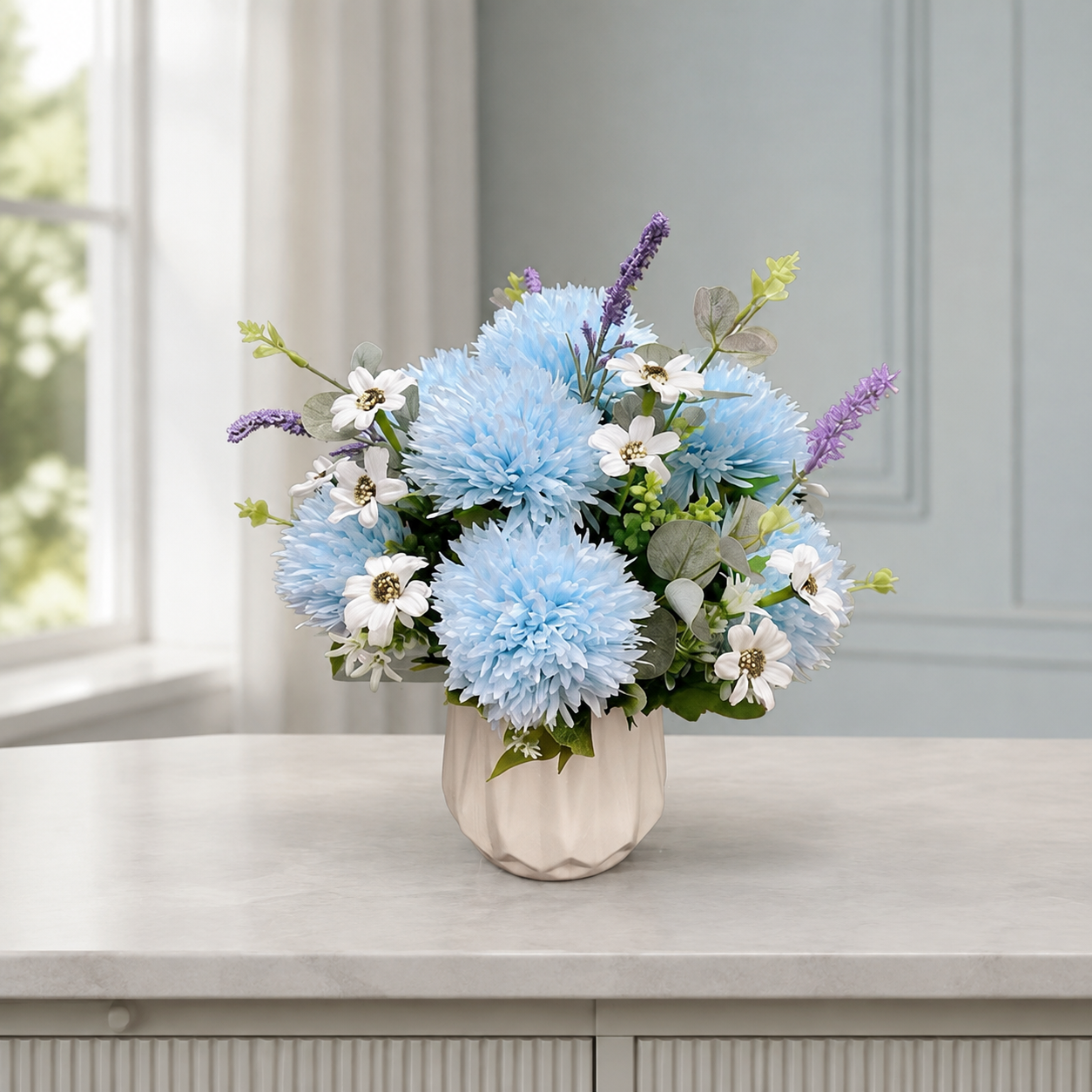 Mini Pre-Assembled Silk Floral Arrangement in Ceramic Vase |  EternalBloom