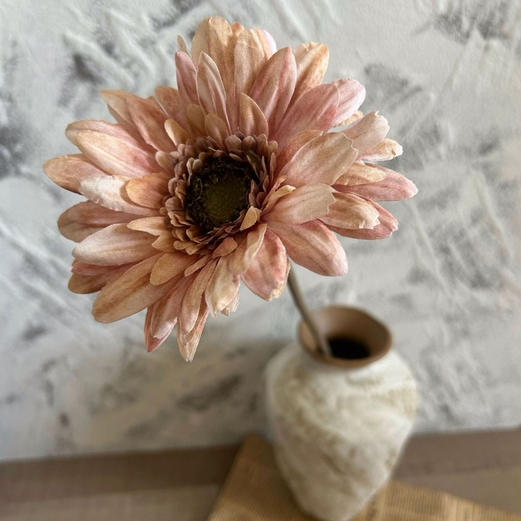 Large Vintage Gerbera Daisy Silk Flower Stem