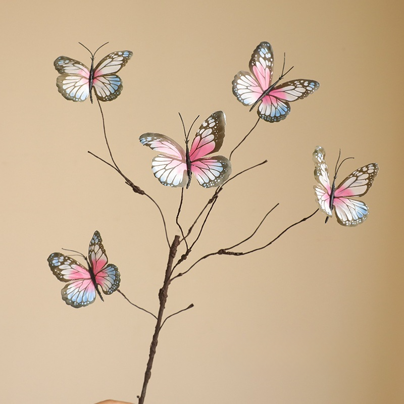 18.5" Artificial Butterfly Floral Branch Spray