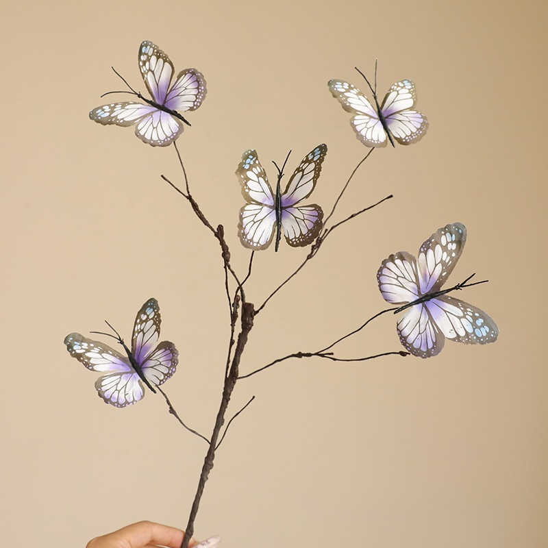 18.5" Artificial Butterfly Floral Branch Spray