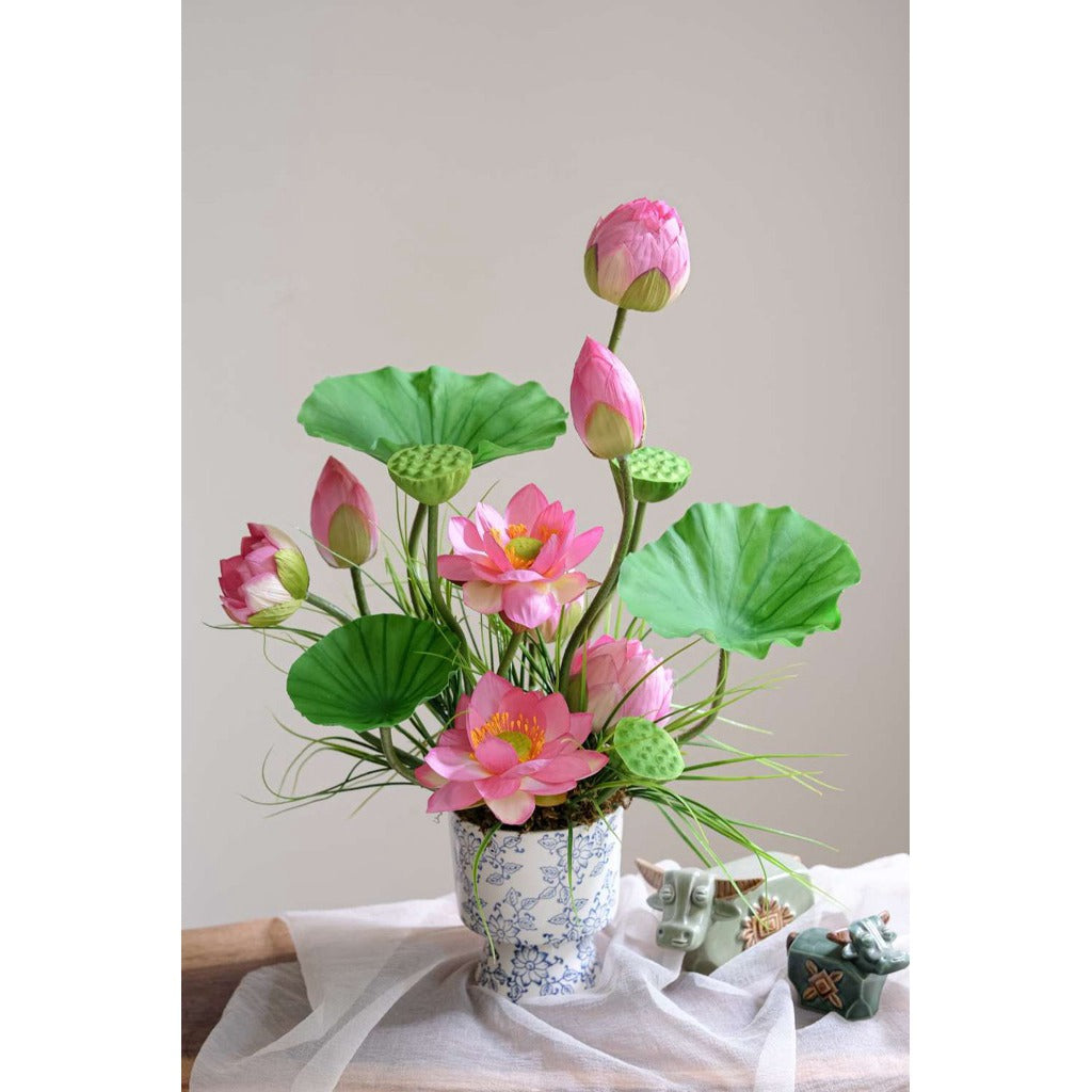 Lifelike Silk Lotus Flowers & Real-Touch Faux Lotus Pods |EternalBloom