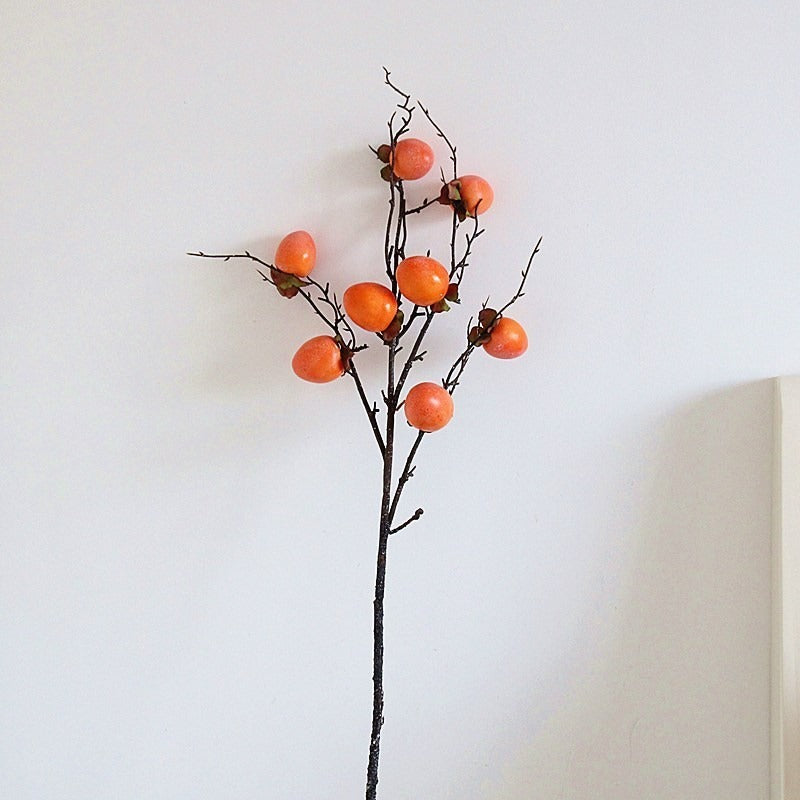 Lifelike Artificial Persimmon Branch  | EternalBloom