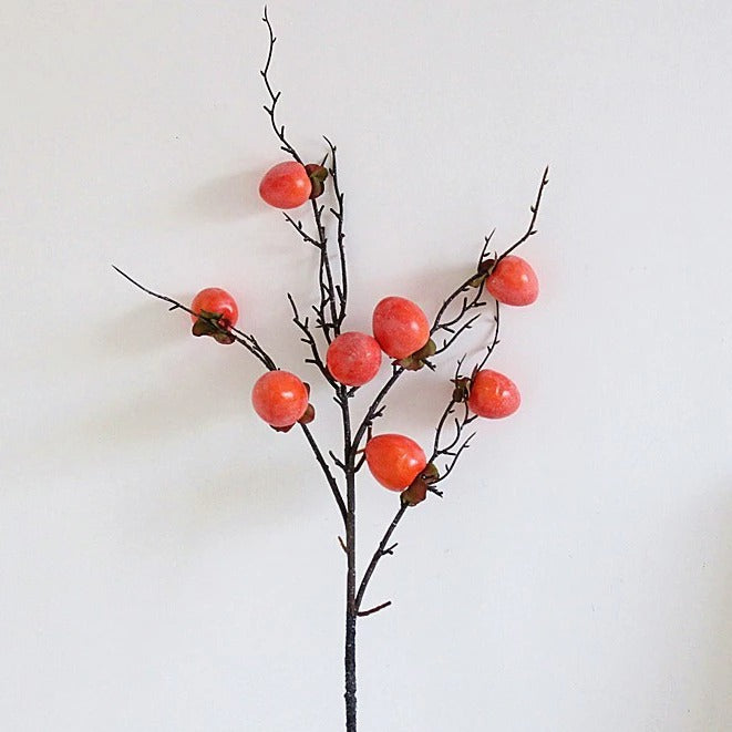 Lifelike Artificial Persimmon Branch  | EternalBloom