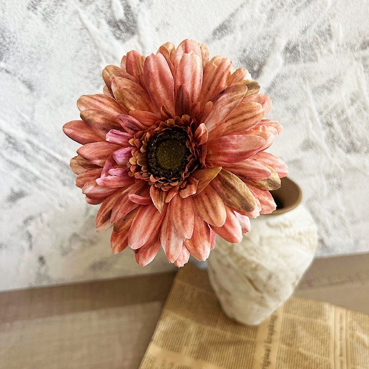 Large Vintage Gerbera Daisy Silk Flower Stem