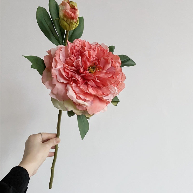 Jumbo 28-Layer Silk Peony Branch with Bud