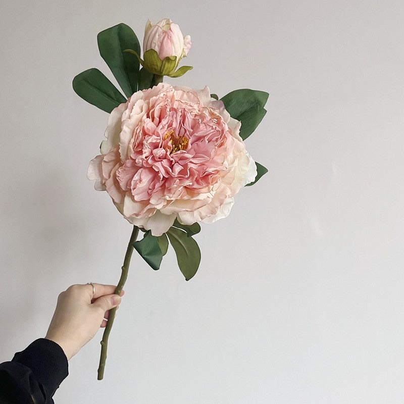 Jumbo 28-Layer Silk Peony Branch with Bud
