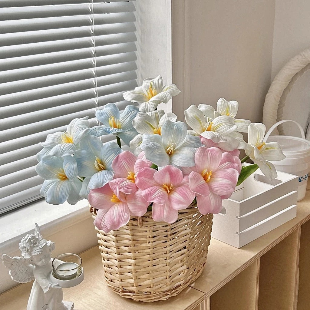 Real-Touch Open Bloom PU Tulip Stem