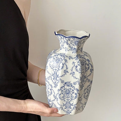 Premium Blue and White Ceramic Vase Set  | EternalBloom