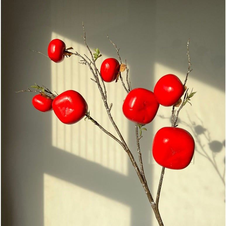Lifelike Artificial Persimmon Branch  | EternalBloom
