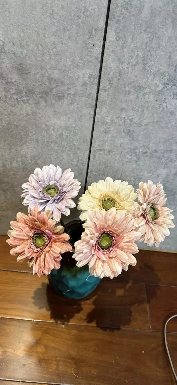 Large Vintage Gerbera Daisy Silk Flower Stem