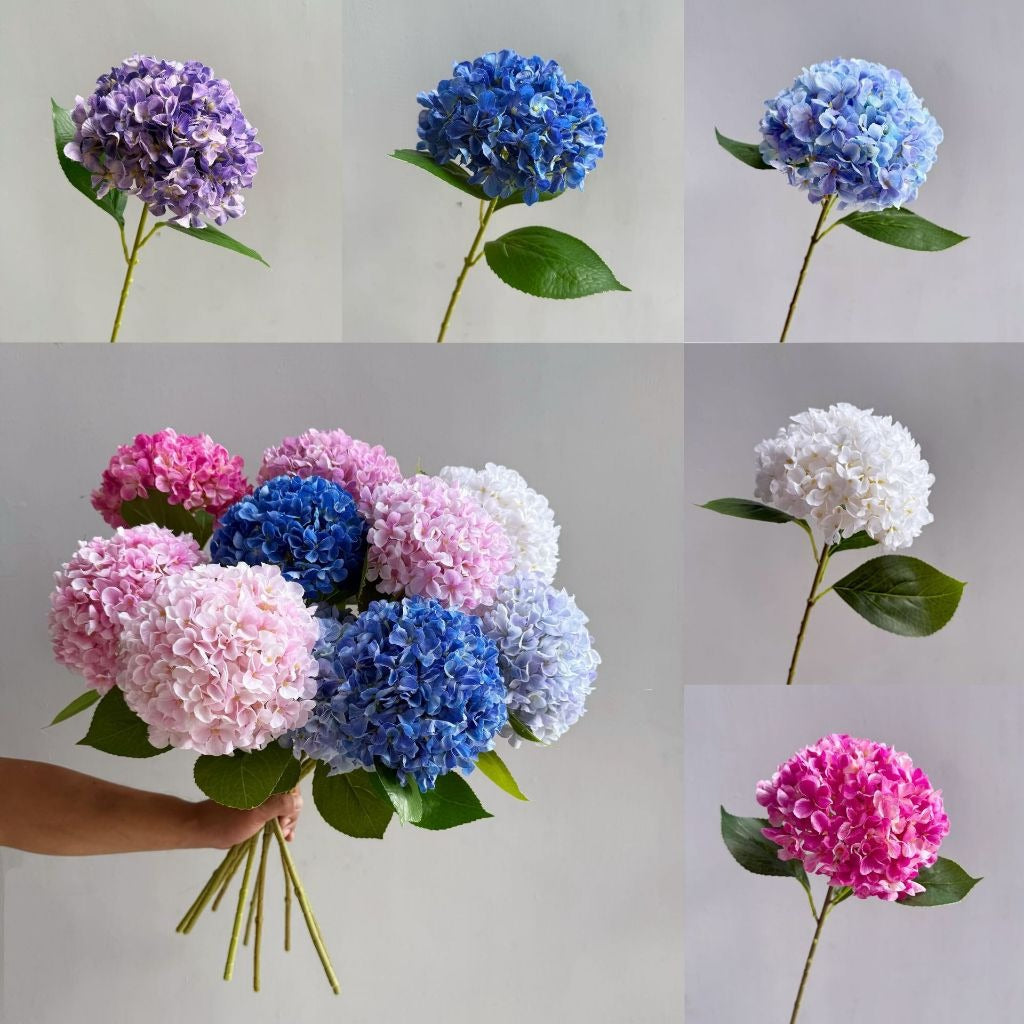 3D Printed Premium Silk Hydrangea Flower Stem
