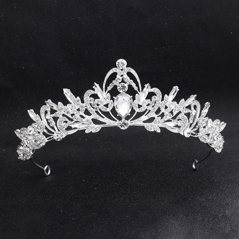 Royal Silver Crystal Rhinestone Bridal Tiara Crown