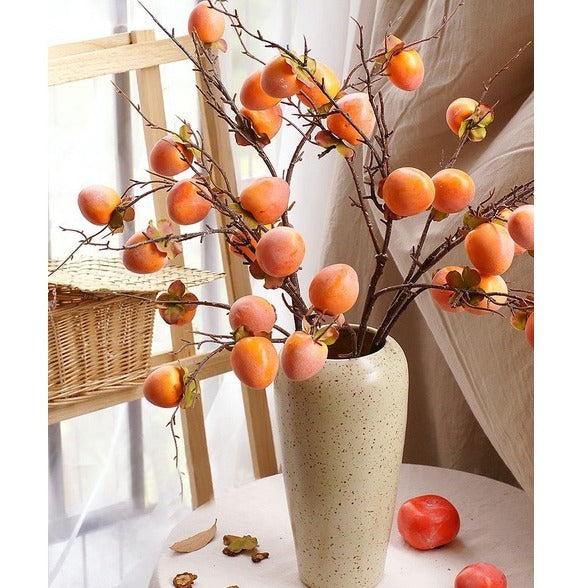 Lifelike Artificial Persimmon Branch  | EternalBloom