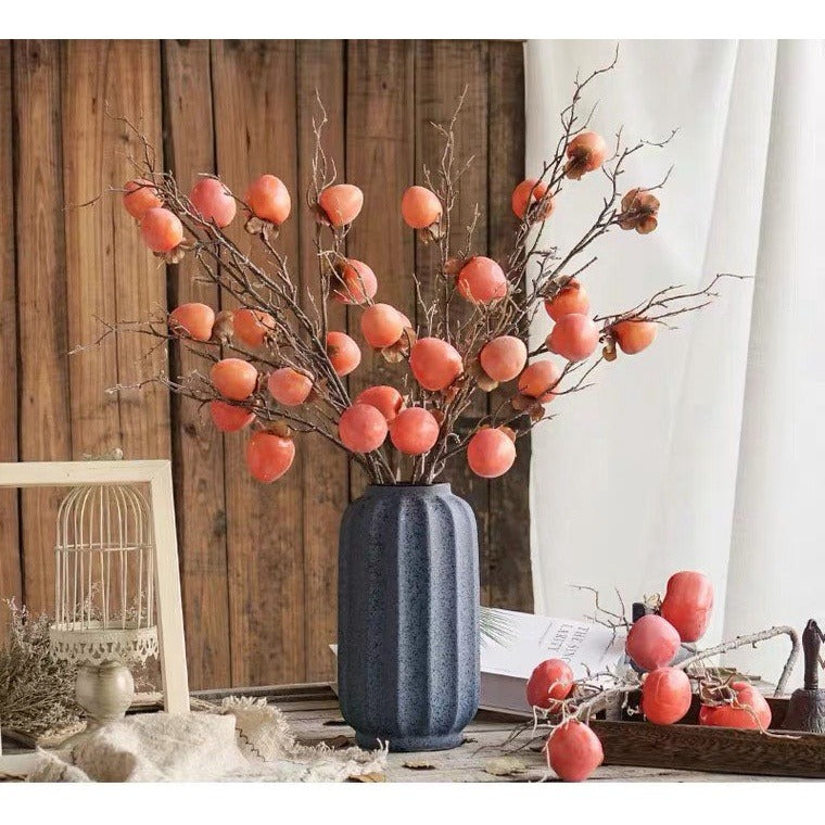 Lifelike Artificial Persimmon Branch  | EternalBloom