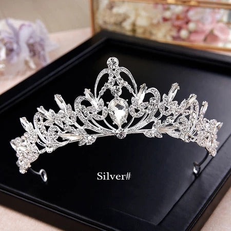 Royal Silver Crystal Rhinestone Bridal Tiara Crown