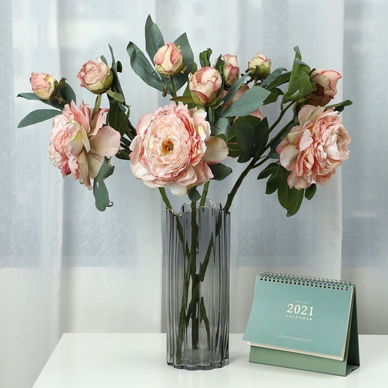 Jumbo 28-Layer Silk Peony Branch with Bud