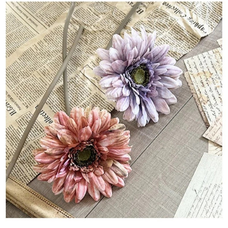 Large Vintage Gerbera Daisy Silk Flower Stem