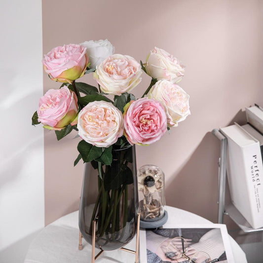 Jumbo Real-Touch Moist-Coated David Austin Rose Silk Stem