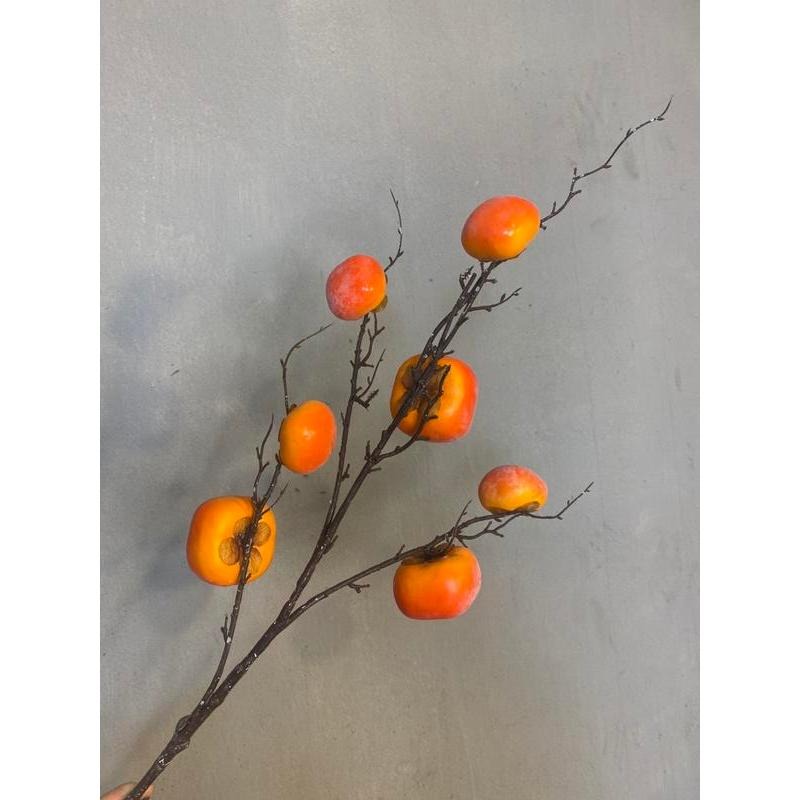 Lifelike Artificial Persimmon Branch  | EternalBloom