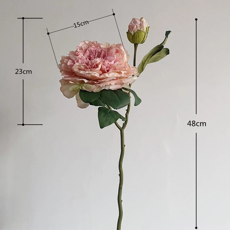 Jumbo 28-Layer Silk Peony Branch with Bud