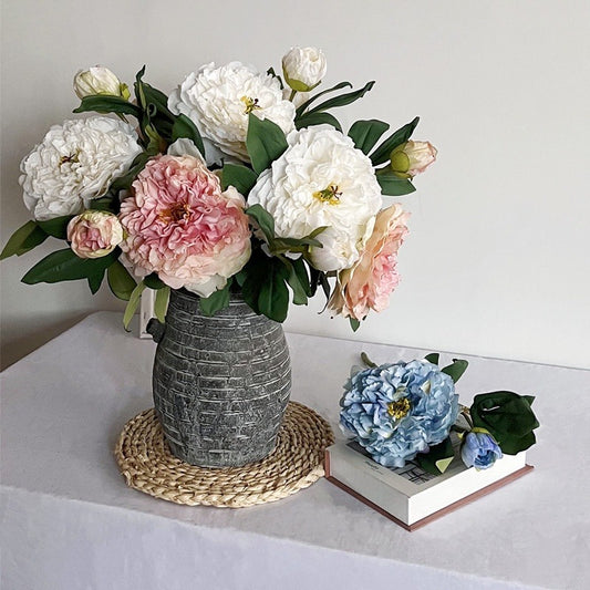 Jumbo 28-Layer Silk Peony Branch with Bud