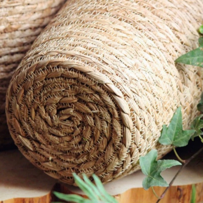 Handcrafted Tall Seagrass Woven Floral Basket with Handles