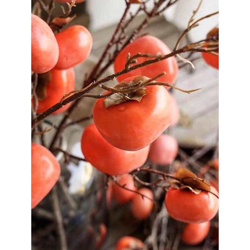 Lifelike Artificial Persimmon Branch  | EternalBloom