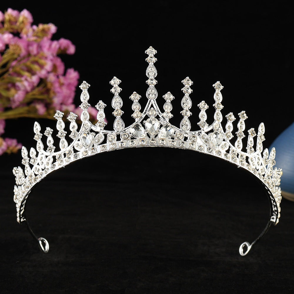 Elegant Pearl & Quartz Crystal Rhinestone Bridal Tiara Crown Collection