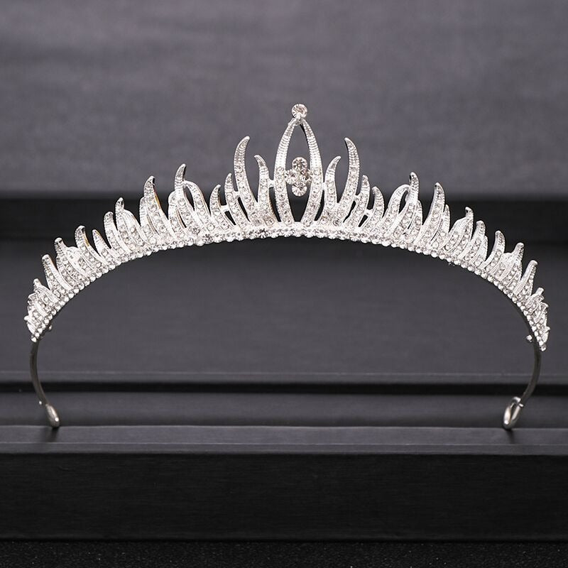 Elegant Pearl & Quartz Crystal Rhinestone Bridal Tiara Crown Collection