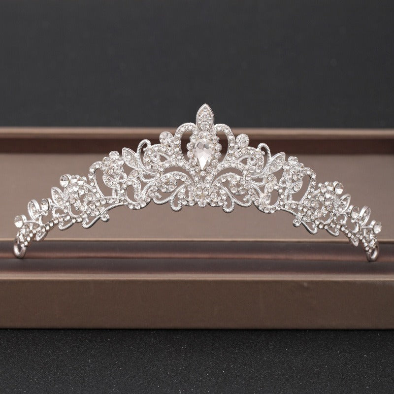 Elegant Pearl & Quartz Crystal Rhinestone Bridal Tiara Crown Collection