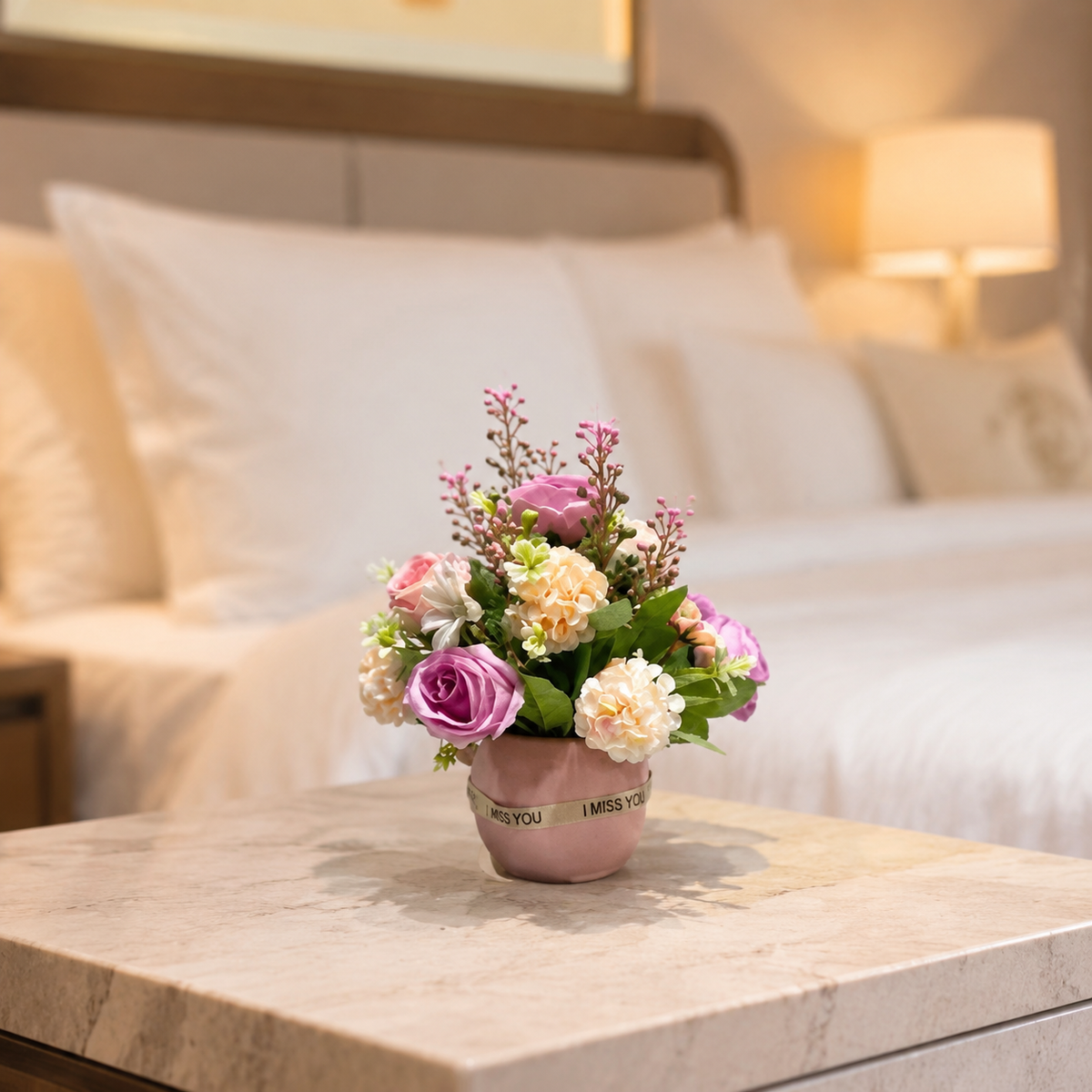 Mini Artificial Silk Flower Potted Plant