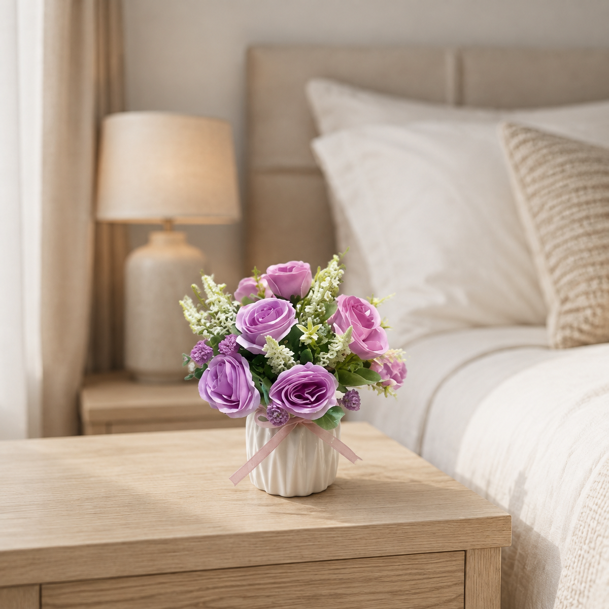 Mini Artificial Silk Flower Potted Plant