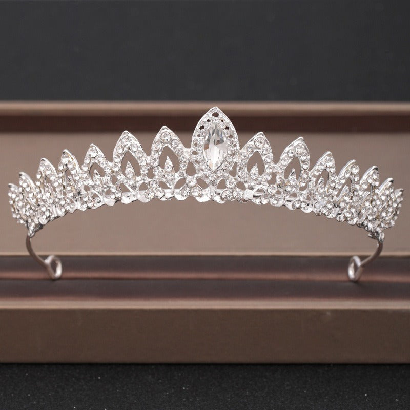 Elegant Pearl & Quartz Crystal Rhinestone Bridal Tiara Crown Collection