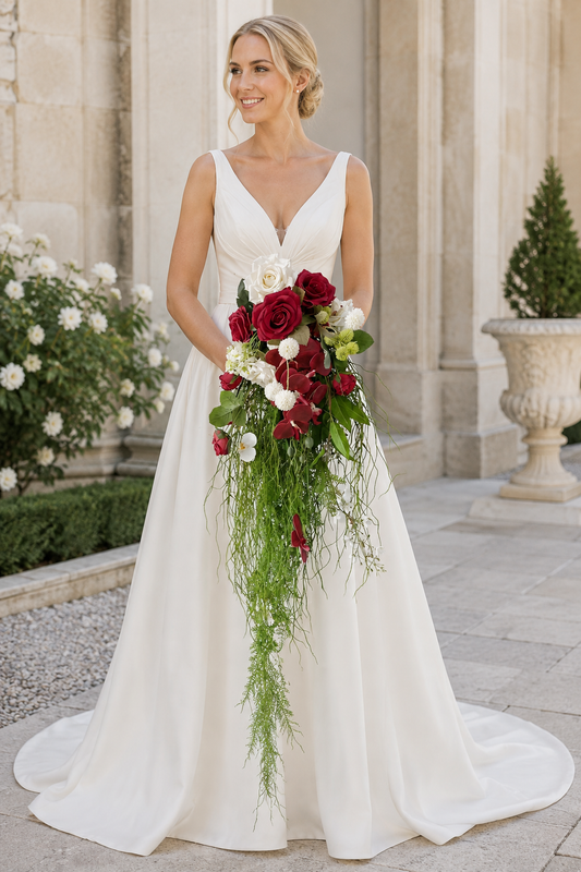 Premium Burgundy & Dark Red Bridal Bouquet Collection | Luxury Handmade Silk Rose Wedding Flowers (Multi-Style Deep Red Series)- Part 2