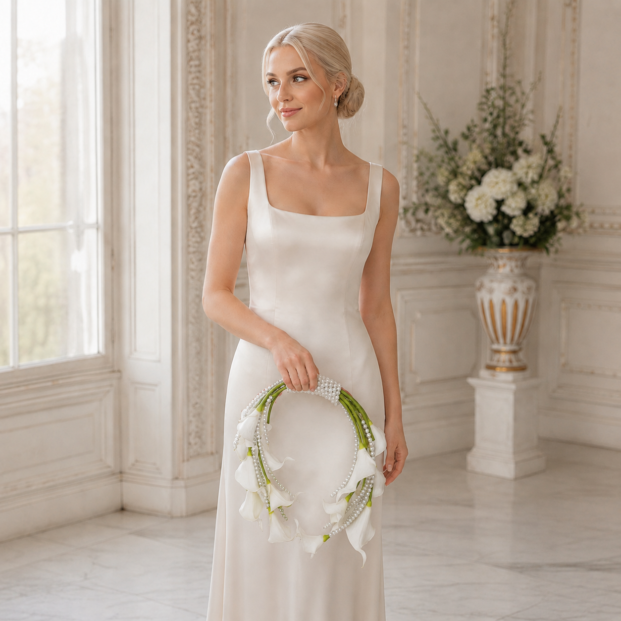 Handcrafted Crescent Half-Moon Bridal Bouquet Collection